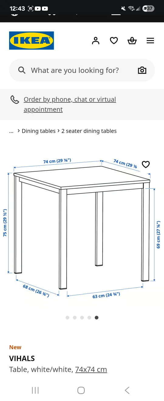 IKEA MELLTORP Square Dining Table, 2-seater dining table image indicator(4)