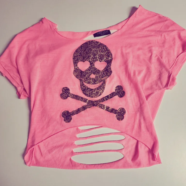 Streetwear Society Pink Skull Crop Top thumbnail