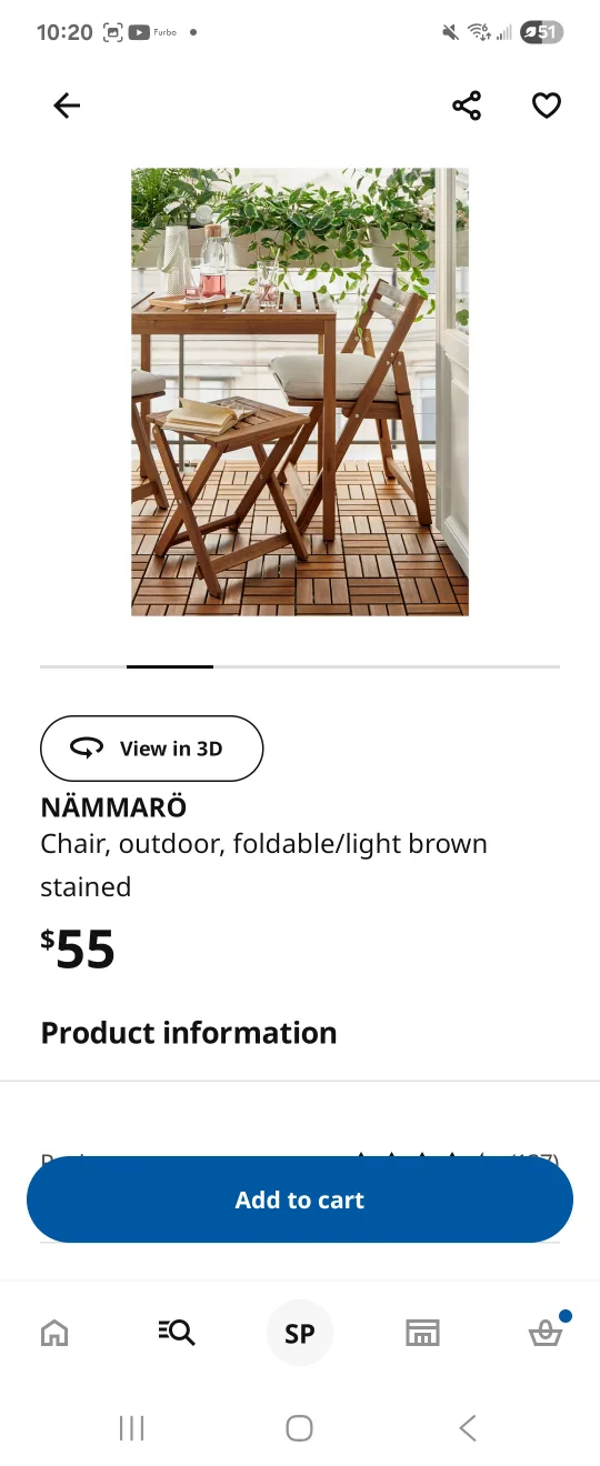 IKEA Lindved side table + IKEA Nammaro wooden folding chair 🥕 image indicator(6)