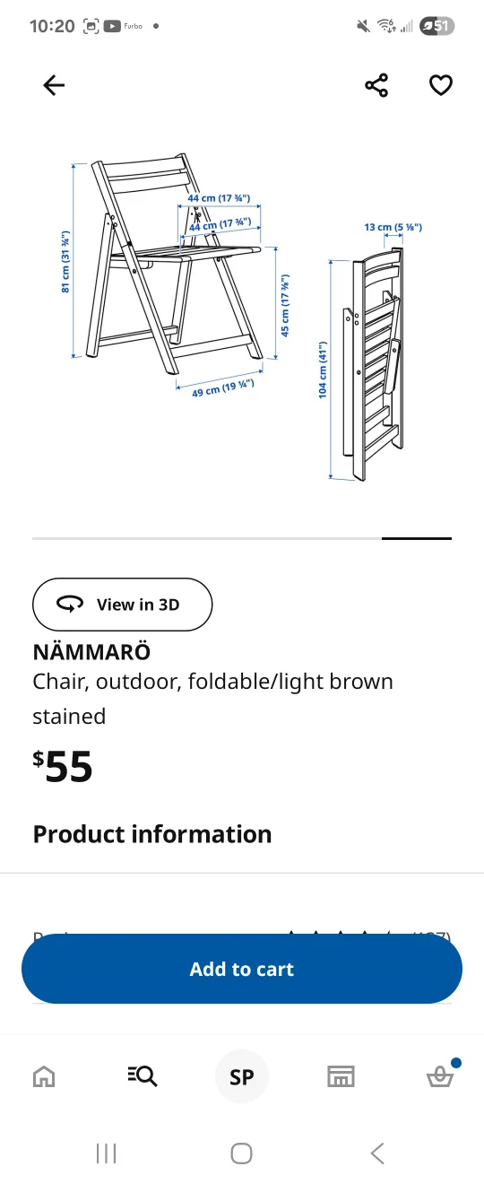 IKEA Lindved side table + IKEA Nammaro wooden folding chair 🥕 image indicator(5)