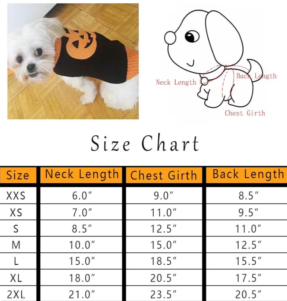 Pet Halloween Sweater - Size S - photo 5