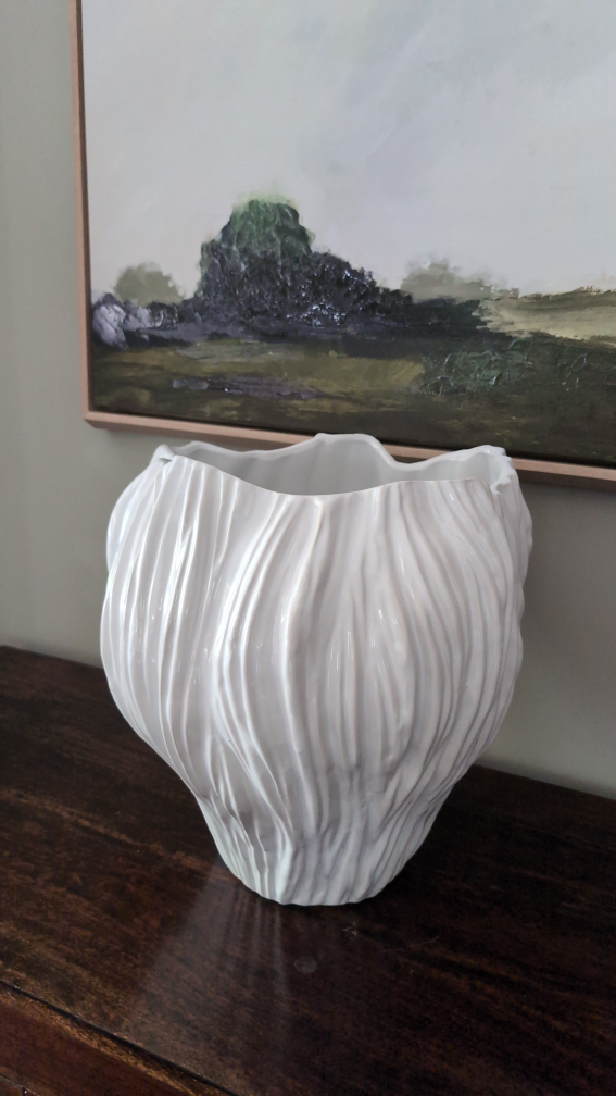 Large White Sculptural Planter