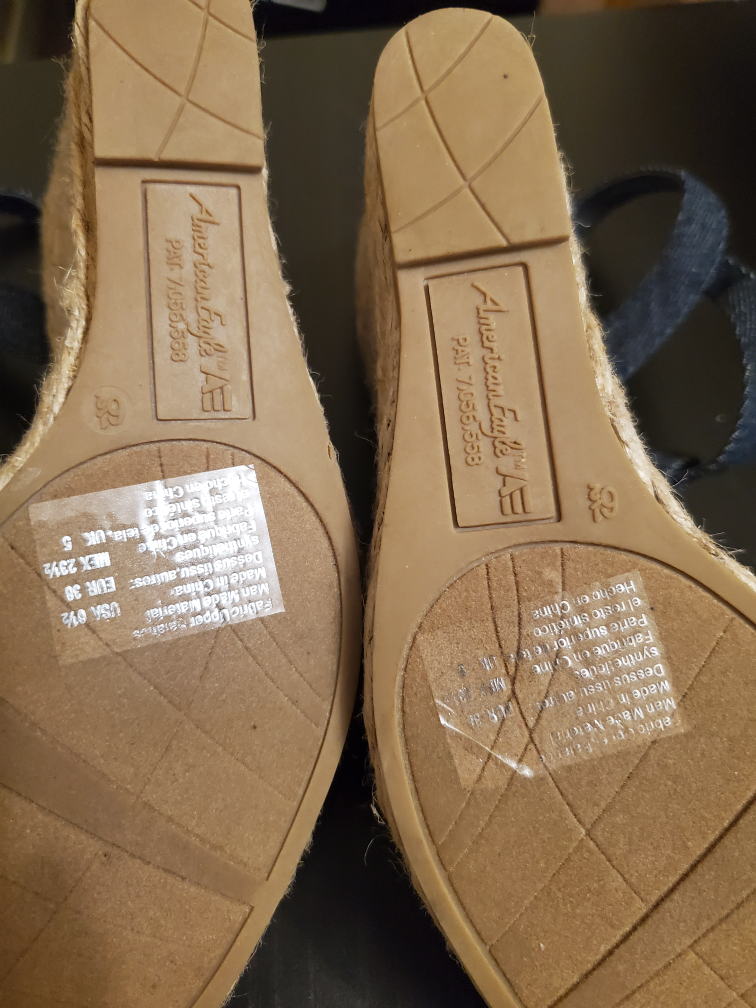 American Eagle Denim Wedge Sandals - Size  6 1/2 - photo 3