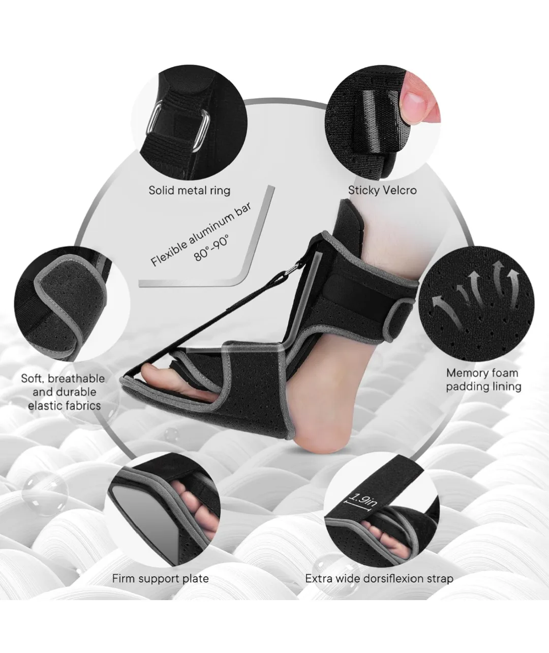 Plantar Fasciitis Night Splint with Massage Ball image indicator(3)