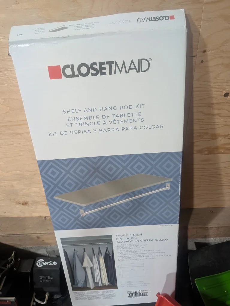 ClosetMaid Shelf and Hang Rod Kit - Taupe Finish thumbnail