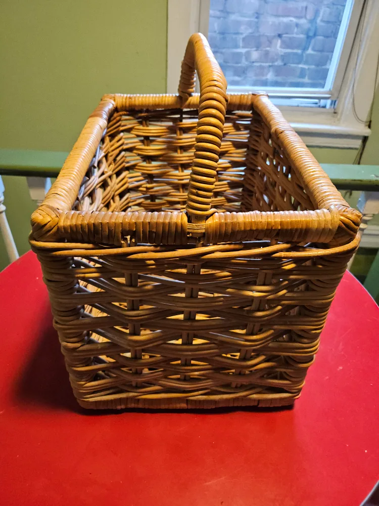 Woven Rattan Basket with Handle image indicator(2)