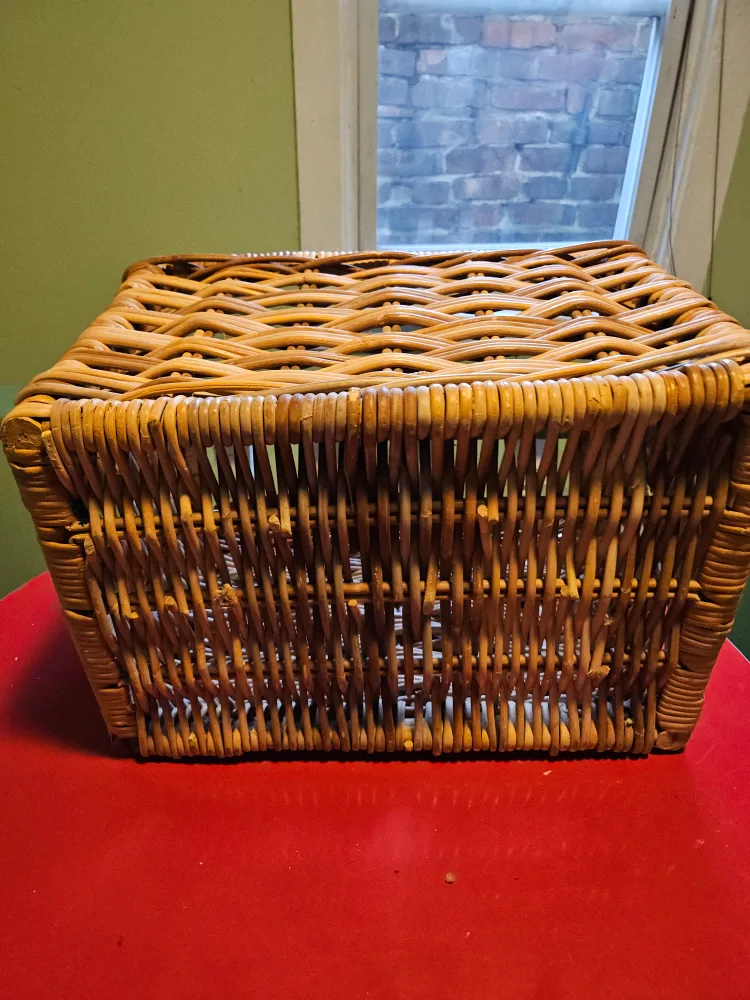 Woven Rattan Basket with Handle image indicator(4)