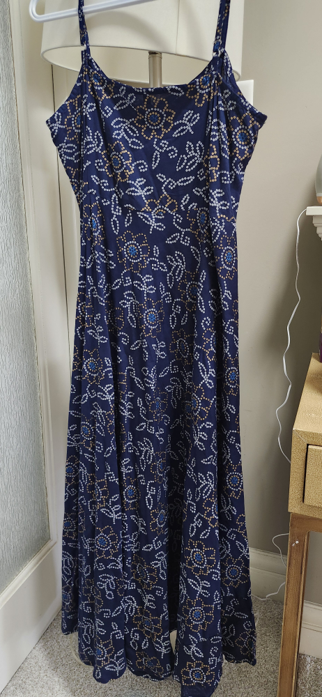 Blue Patterned Maxi Dress
