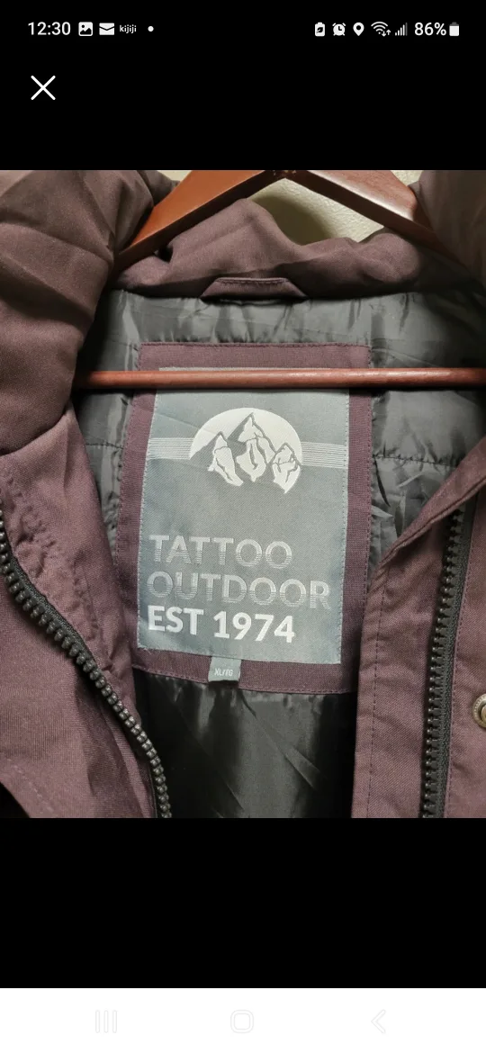 Tattoo Outdoor Parka Winter hooded Jacket, Size: L/XL image indicator(4)