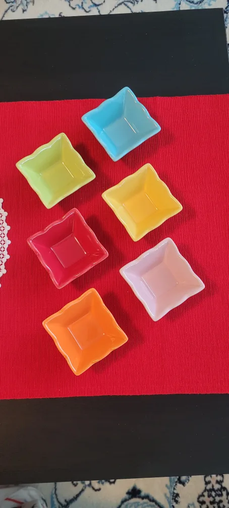 New Set of 6 Small Colorful Ceramic Dipping Bowls image indicator(2)