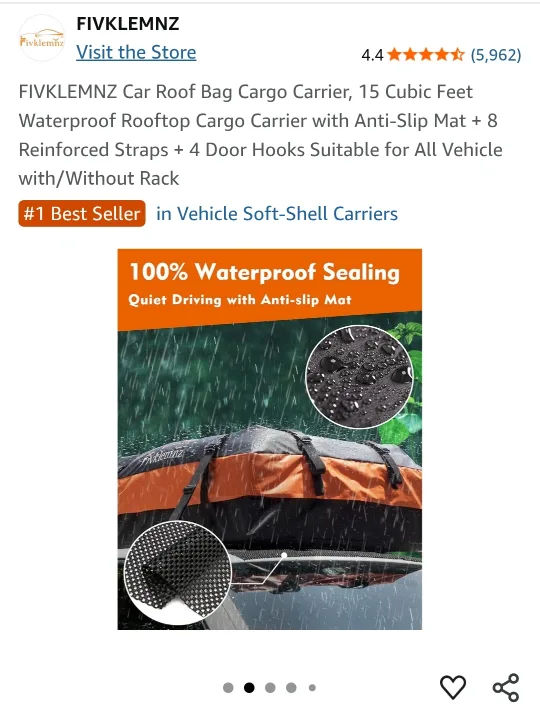 Fivklemnz Rooftop Cargo Carrier image indicator(2)