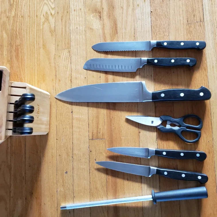 �💚🥕Master Chef Knife Set with Block image indicator(3)