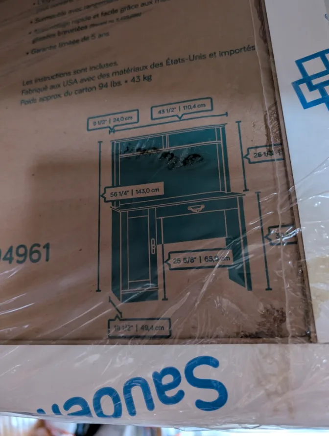 💚Sauder Computer Desk With Hutch Brown🥕 image indicator(3)