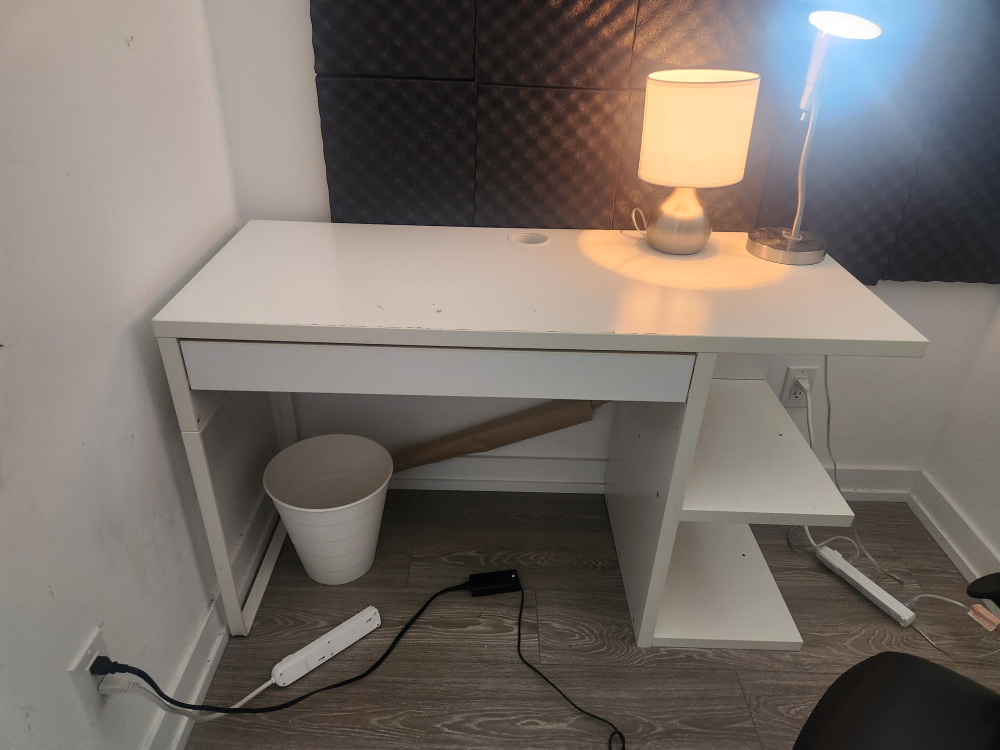 IKEA White Desk with shelves and drawer