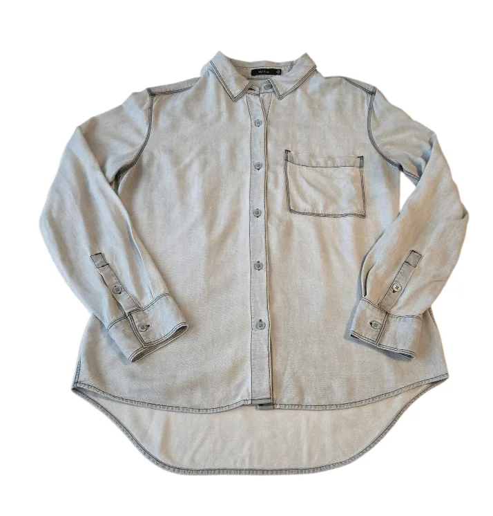 Aritzia Talula Light Blue Shirt Small thumbnail