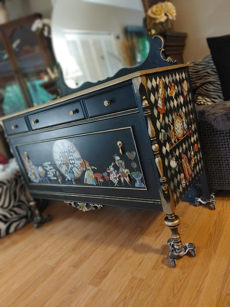 Alice in Wonderland Painted Dresser - photo 2