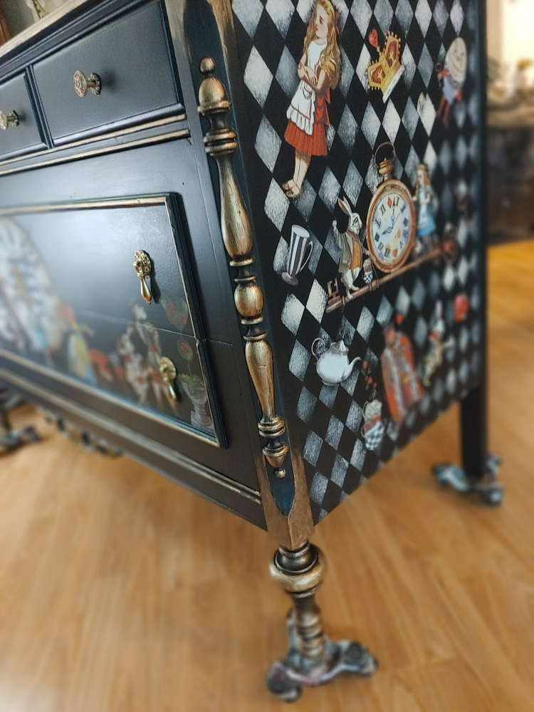 Alice in Wonderland Painted Dresser - photo 3