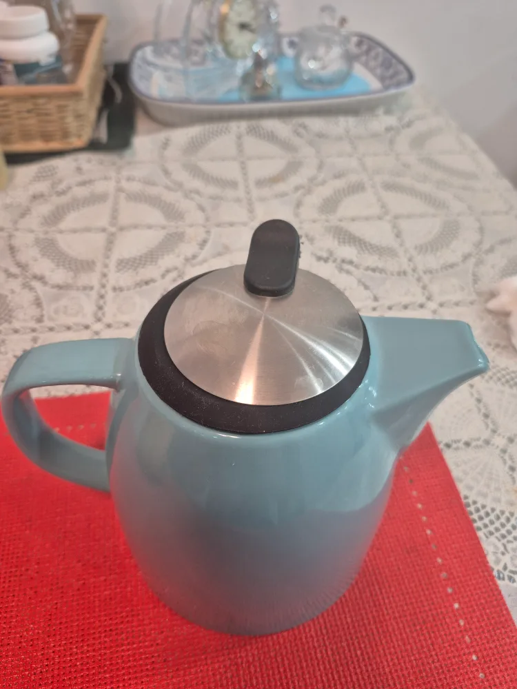 Teapot with stainless steel lid and infuser image indicator(2)