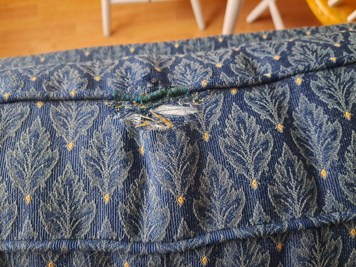 Blue Patterned Sofa - 74" Length - photo 3