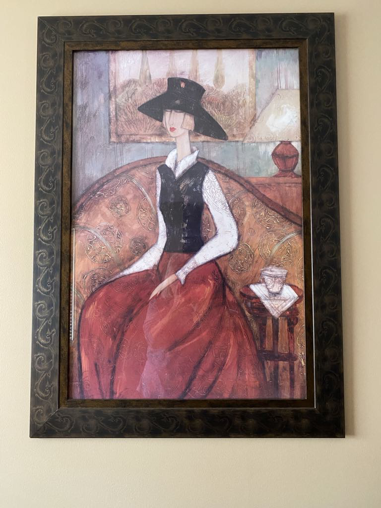 Framed Woman in Hat Art Print