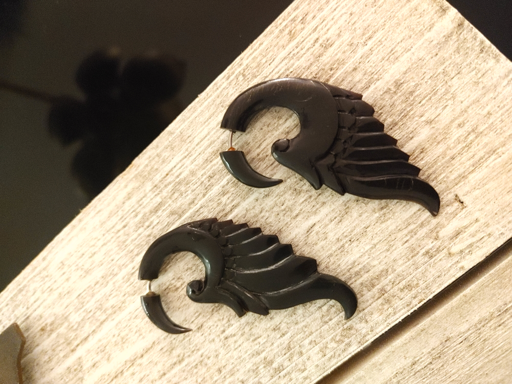 Black Wing Earring Set