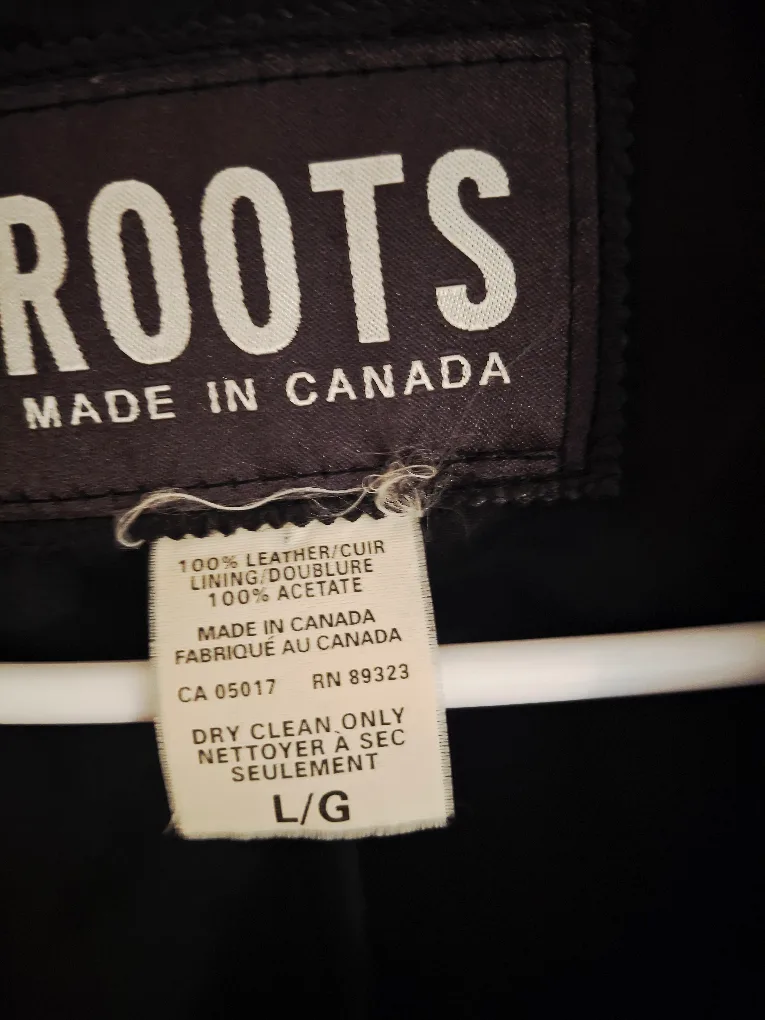 Roots Black Leather Jacket - Size L/G image indicator(4)