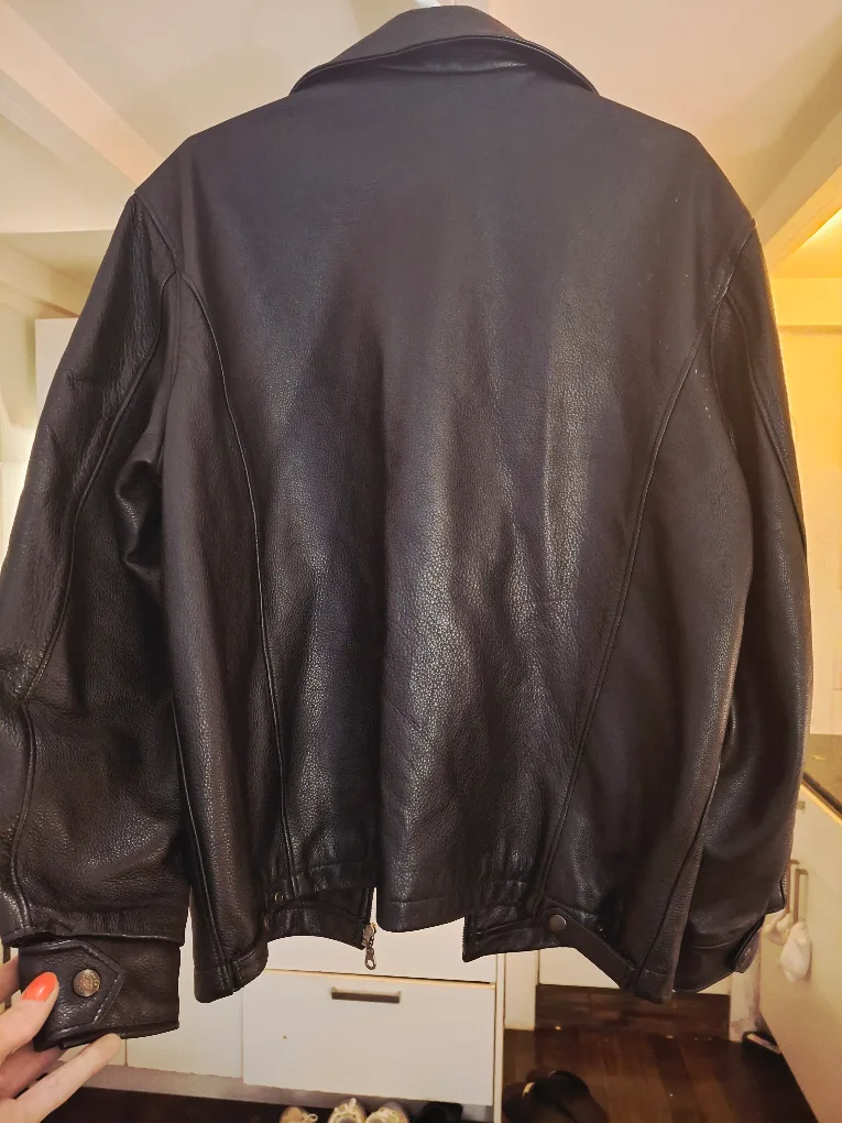 Roots Black Leather Jacket - Size L/G image indicator(5)