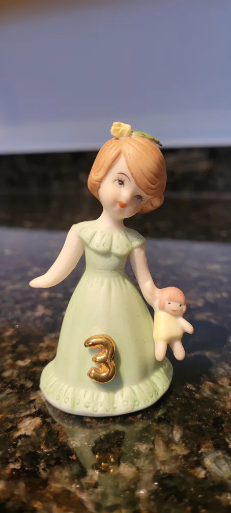 Enesco Growing Up Birthday Girl Porcelain Figurine - Age 3 image indicator(2)