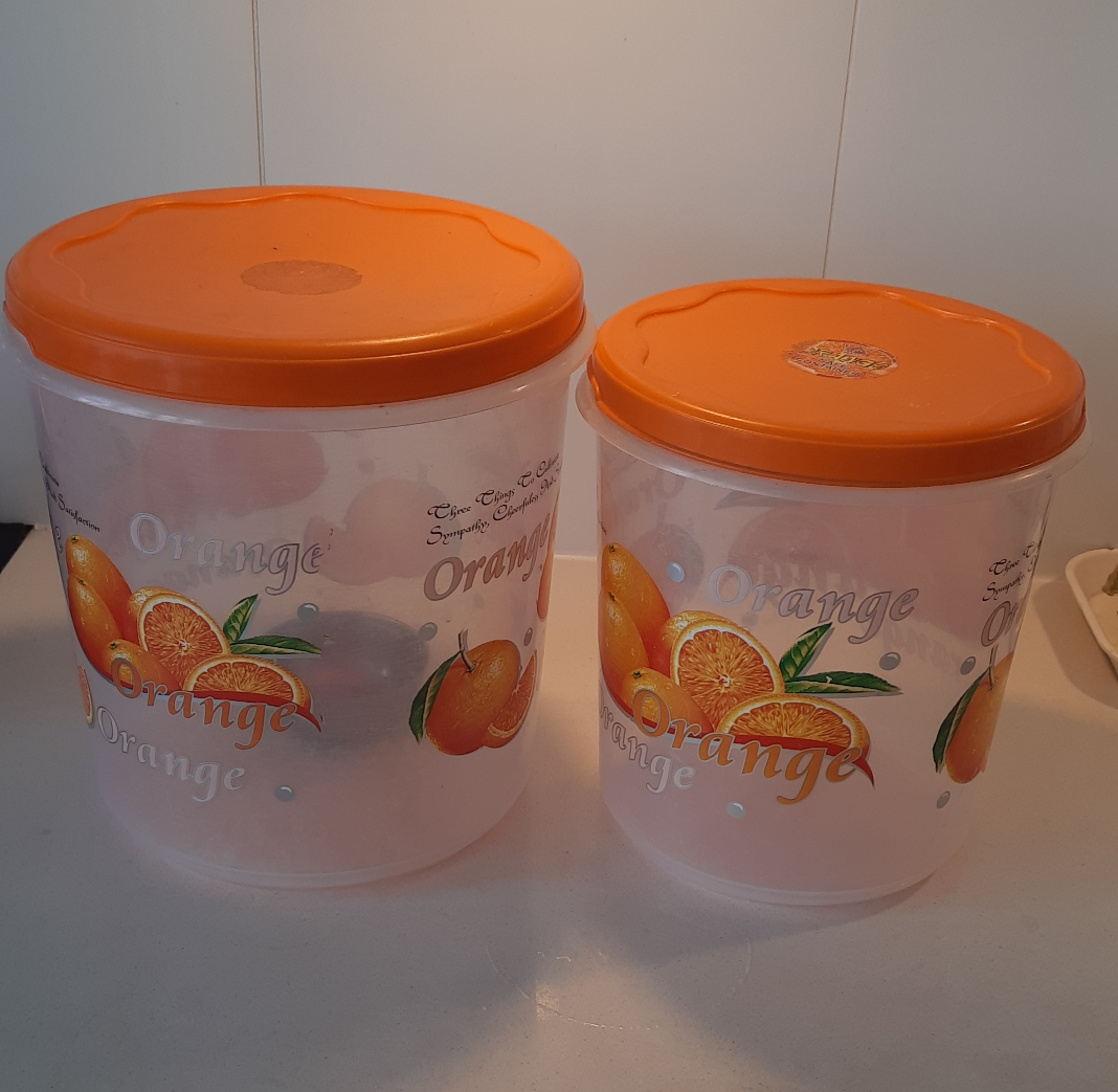 Set of Orange Containers with Lids