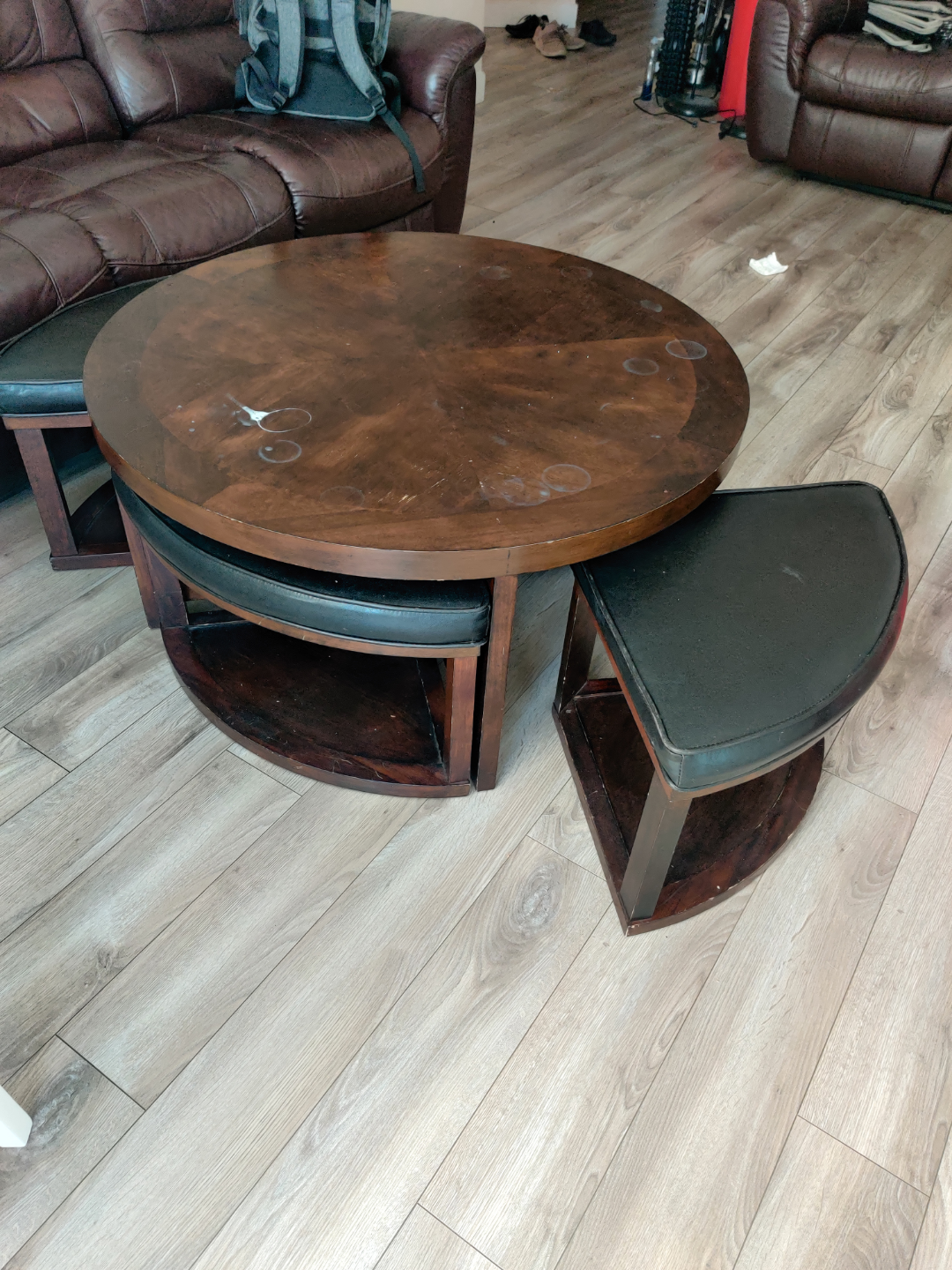 Coffee table with stools