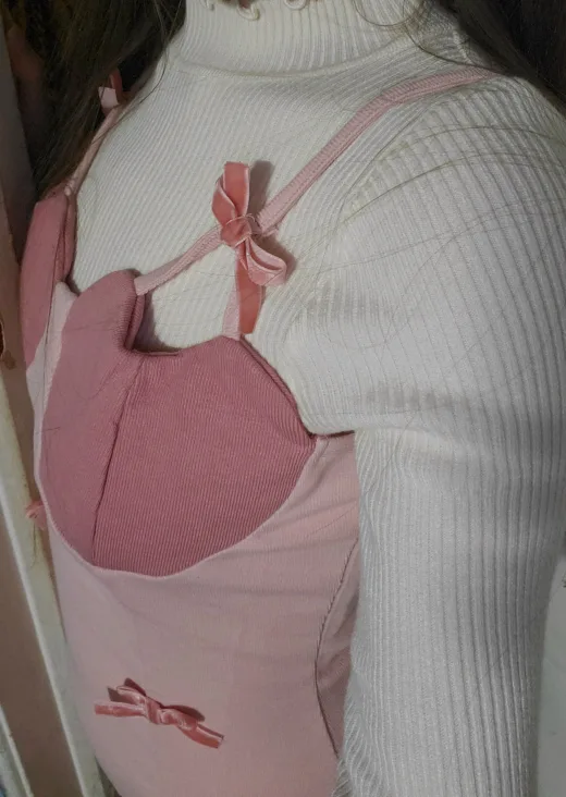 Spaghetti Strap Pink Bow Dress image indicator(4)