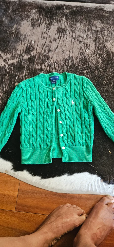 Ralph Lauren Green Cardigan Size 7 thumbnail
