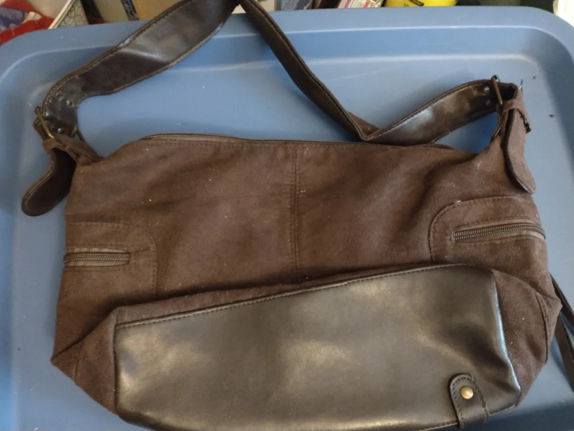 BROWN FAUX SUEDE PURSE image indicator(2)