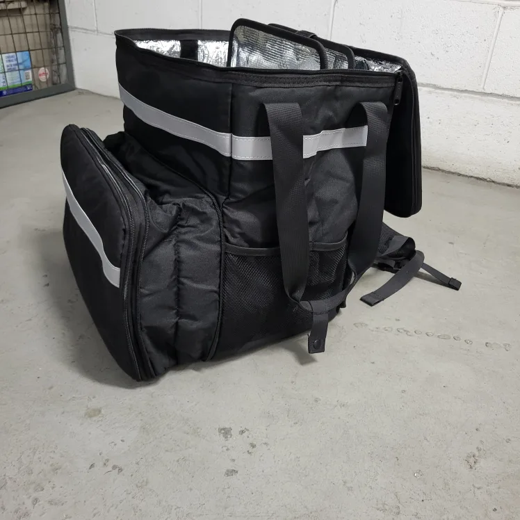 Black Insulated Delivery Backpack