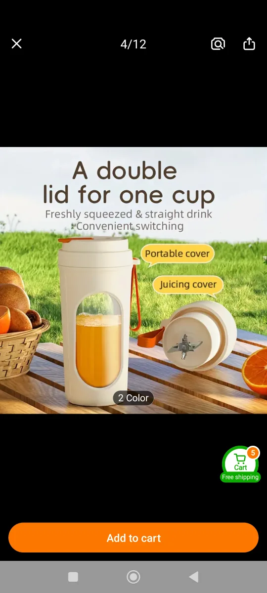 New USB Portable Electric Juice Cup Blender(green) with box image indicator(8)