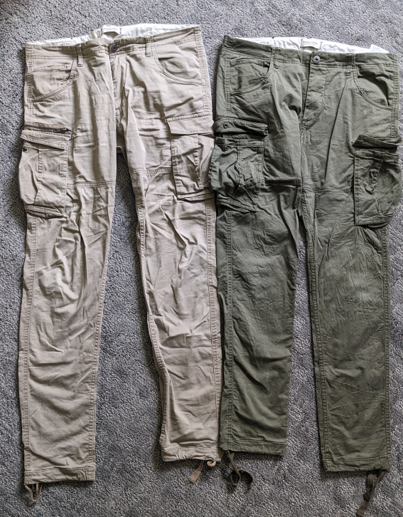 Two Pairs of Men's Cargo  Jack & Jones Pants