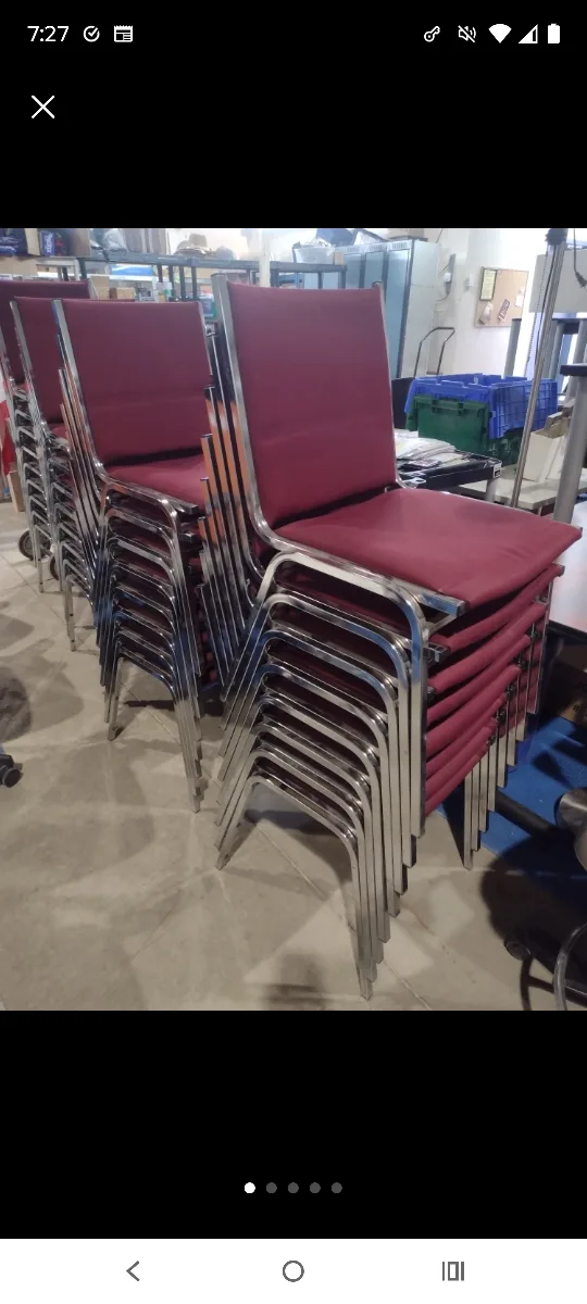 Stackable Burgundy Fabric Chairs - 25 Available image indicator(2)