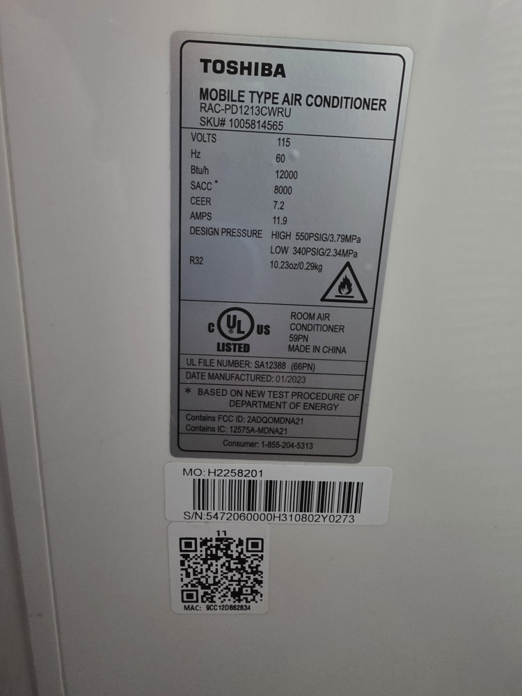 Toshiba Mobile Air Conditioner - photo 2