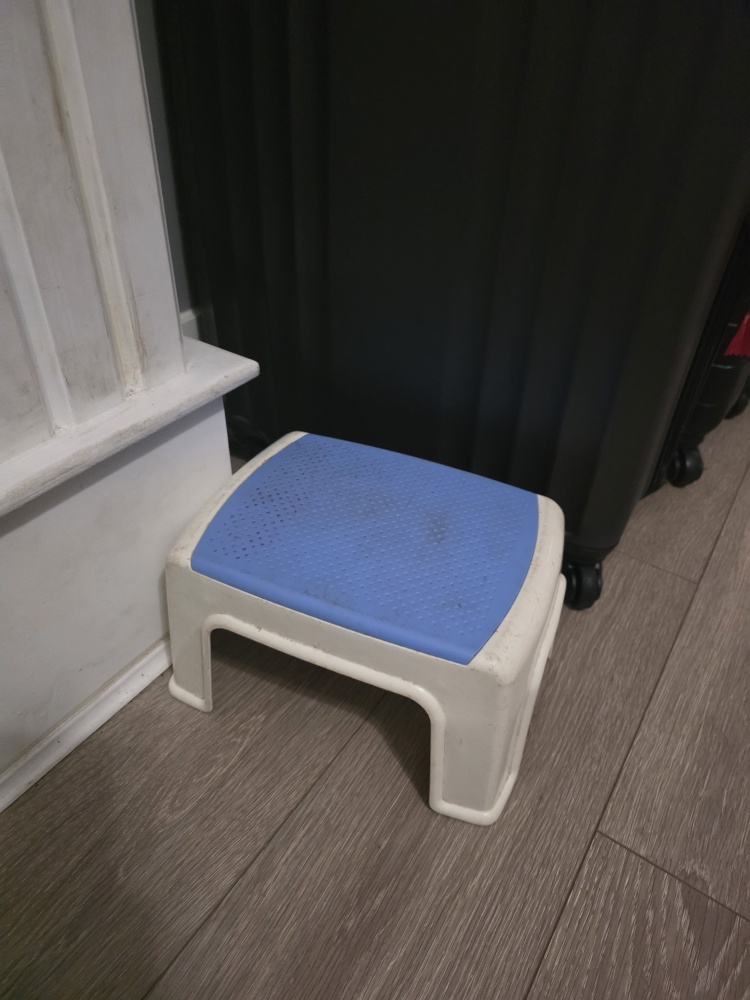 Kids Step Stool - Blue & White#freecycle