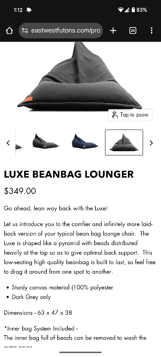 NORKA Living Luxe Beanbag Lounger image indicator(5)