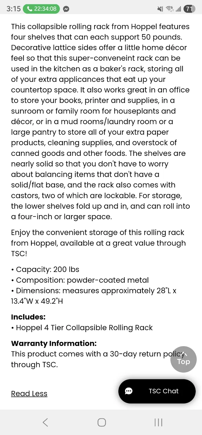 Hoppel 4-Tier Collapsible Rolling Rack $40 each image indicator(3)