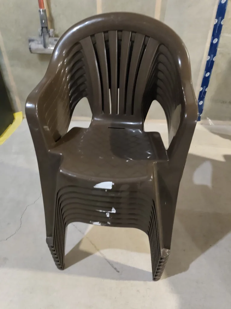 Stackable Brown Plastic Chairs thumbnail