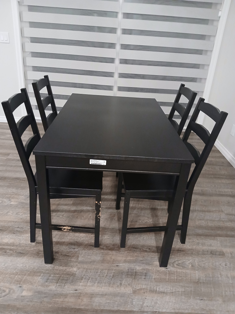 Black Dining Table with Chairs