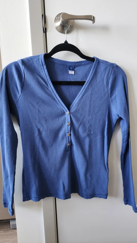 Women's Old Navy Blue Ribbed Long Sleeve Top - XS thumbnail