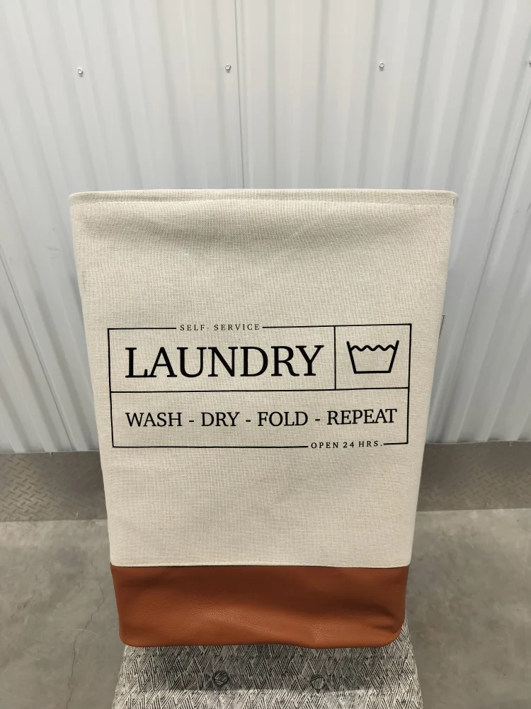 Laundry Basket - Beige & Brown thumbnail