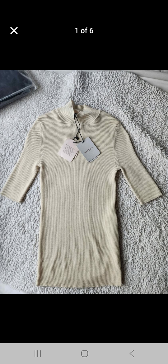 Italian designer brand,  Marella, lurex and wool turtle neck