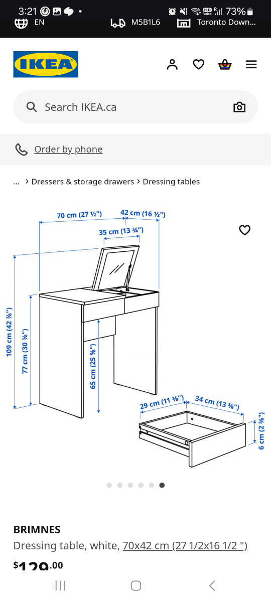 IKEA BRIMNES Dressing Table - White - photo 4