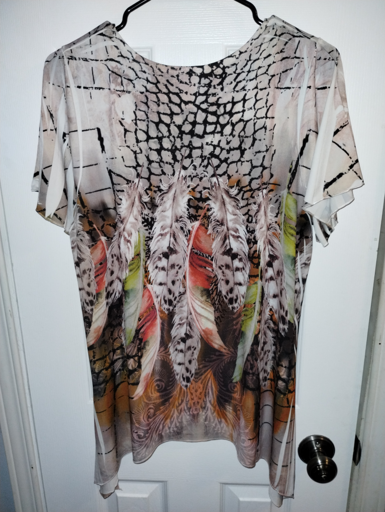 Feather Print  Top - photo 2
