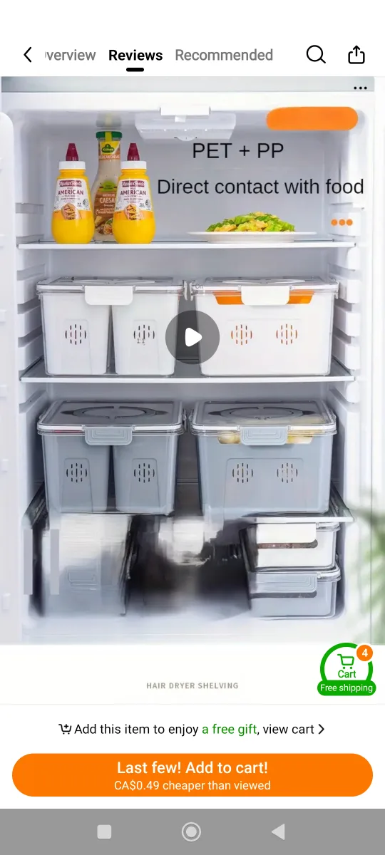 New Refrigerator Storage Box with 4 grids draining boxes image indicator(5)