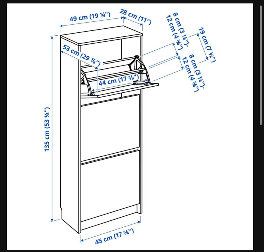 Ikea Hemnes Shoe Cabinet - Dark Brown - photo 3